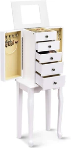 Jewelry Cabinet Armoire Box Storage Chest Necklace Stand Organizer - Picture 1 of 7