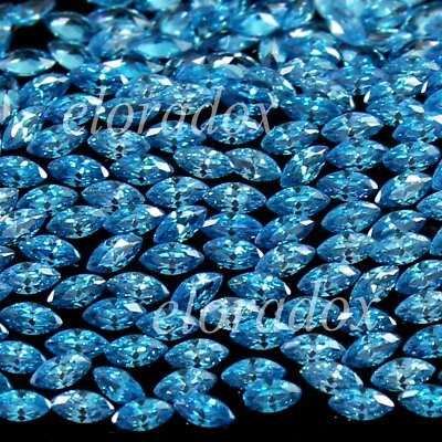 Lote de 10 piezas de piedras preciosas certificadas marquesa natural aguamarina azul Brasil 3x1,5 mm Foto 1 de 4