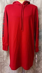 Neu mit Etikett Calvin Klein rot schwarz Langarm Kordelzug Hoodie Kleid Gr. XL - Bild 1 von 5