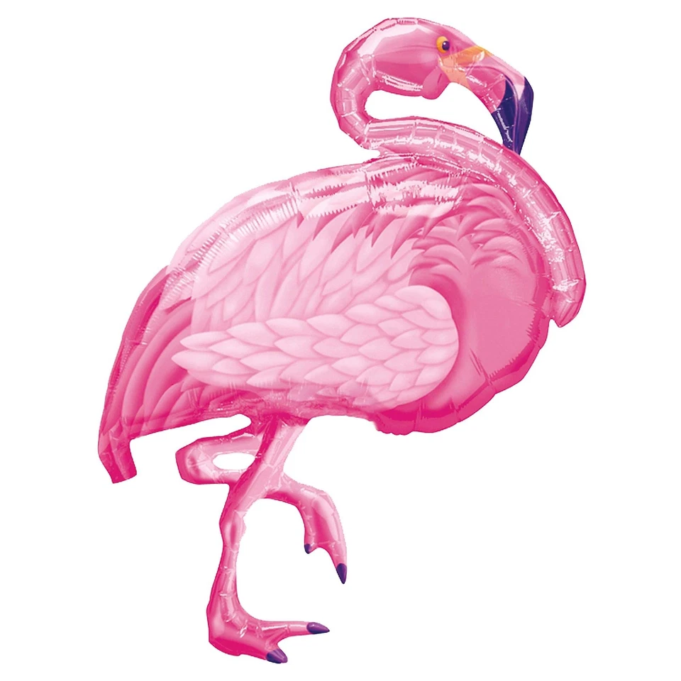 XL 27 Pink Flamingo Super Shape Mylar Foil Balloon Hawaiian Luau Party - image 1 of 1
