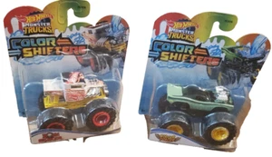 2 Hot Wheels Monster Trucks Color Shifters Bone Shaker & Roger Dodger - Bild 1 von 6