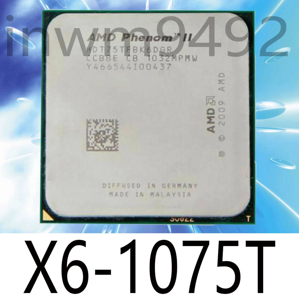 AMD Phenom II X6-1075T 3.0GHz 6-Core 6M 125W Socket AM3 CPU Processor - Image 1 of 1