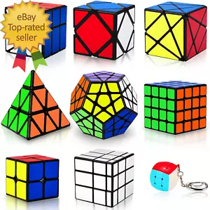 Juego de Cubos de Velocidad Cubo Puzzle, Paquete de 9 Cubos Mágicos Pirámide Pyraminx + 2X2 + 3X3 + 4X4 - Imagen 1 de 6