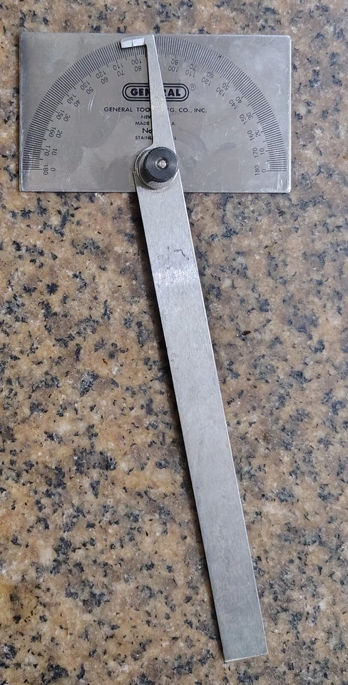 VINTAGE GENERAL HARDWARE No. 17 STAINLESS STEEL PROTRACTOR - Image 1 of 4