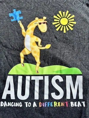 autism Speaks Gray long sleeve t-shirt Dancing To A Different Beat Giraffe XL - Image 1 of 4