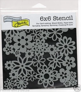 The Crafter's Workshop 6"x 6" stencil, Mini Gathered Flowers, tcw176s - Picture 1 of 1