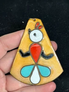 Zuni Thunderbird Enameled Handcrafted Vintage Metal Pendant M-6126 - Picture 1 of 4
