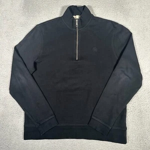 Burberry Brit Sweater Mens XL Black Fade 1/4 Zip Pullover Long Sleeve Logo Flaws - Picture 1 of 13