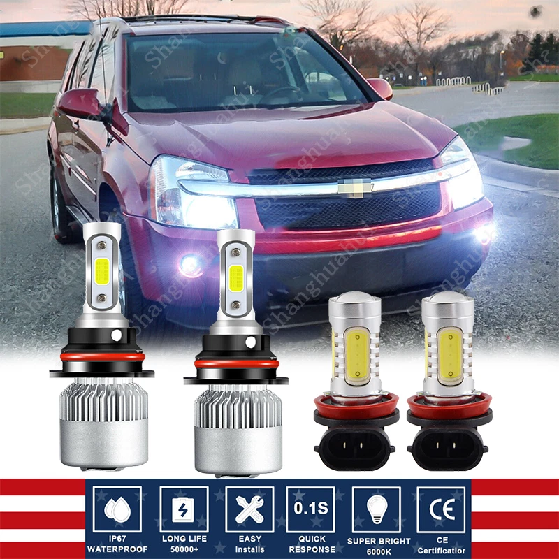 Faros delanteros LED + faros antiniebla 6000K para Chevrolet Equinox 2005-2009 Foto 1 de 4