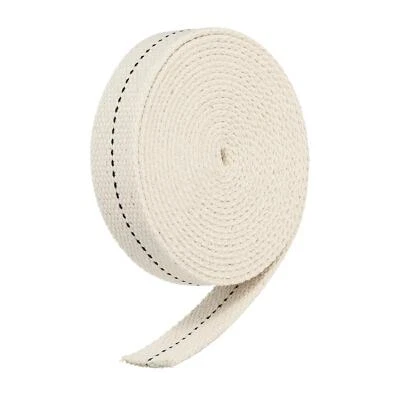 Algodón Aceite Lámpara Mecha 7/8 Pulgadas Plano Ancho 3 Metros con Negra Puntada - Imagen 1 de 4