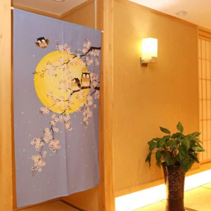 Moon Flower Print Doorway Door Curtain Room Divider Panel Tapestry Home Decor NE - Picture 1 of 2