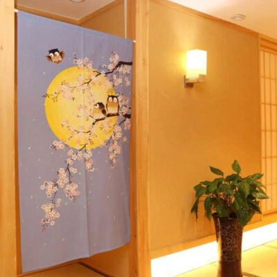 Moon Flower Print Doorway Door Curtain Room Divider Panel Tapestry Home Decor NE - Image 1 of 2