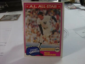 1981 Topps Baseball    #460 - Rich Gossage AS - New York Yankees   81-550 - Picture 1 of 2