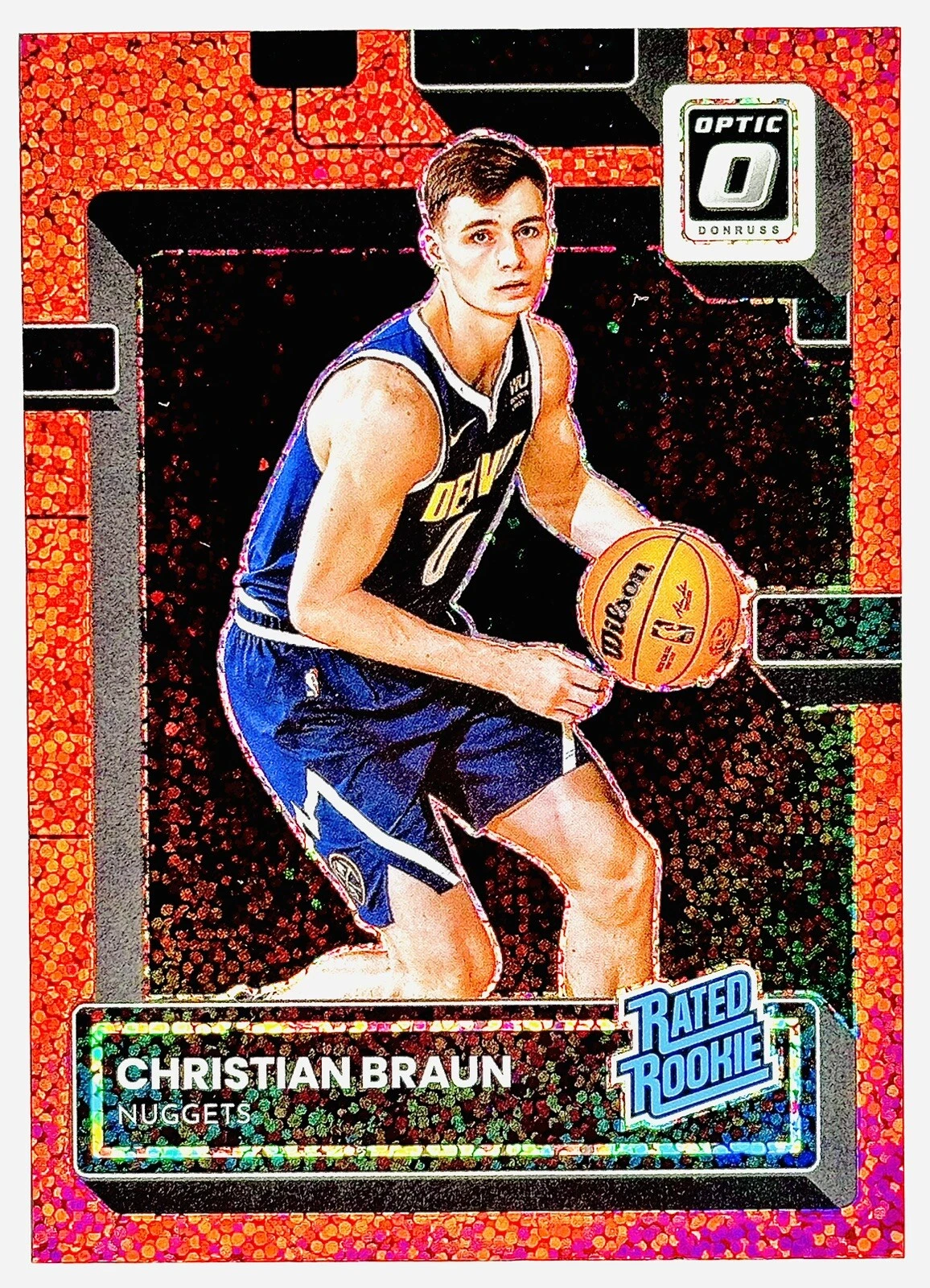 2022-23 Donruss Optic CHRISTIAN BRAUN Red Sparkle #238 Rated Rookie Prizm SSP