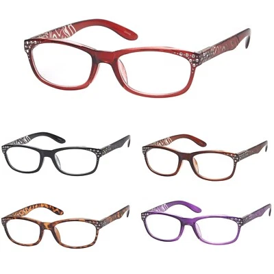 Gafas de lectura de diamantes de imitación de moda con bisagras de resorte 3653084 Foto 1 de 2