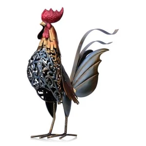 Metal Rooster Garden Statue Outdoor Sculpture Rooster Figurine Home Decor I9P0 - Picture 1 of 11
