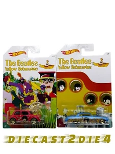 New/Sealed Hot Wheels 2015 The Beatles Yellow Submarine PAUL & GEORGE Free Ship - Picture 1 of 6