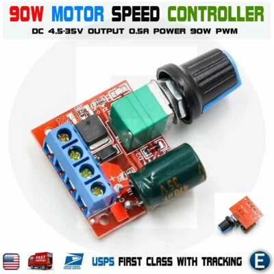 Mini 5A 90W PWM 4.5-35V DC-DC Motor Speed Controller Module Regulator Adjustable - Image 1 of 4
