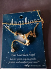 Vinatge Angels And Star Pendant Gold Tone Rhinestone Necklace Usa Made Nos