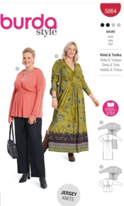 Burda 5864 Misses Dress & Tunic Size 18-28 Sewing Pattern - Picture 1 of 2