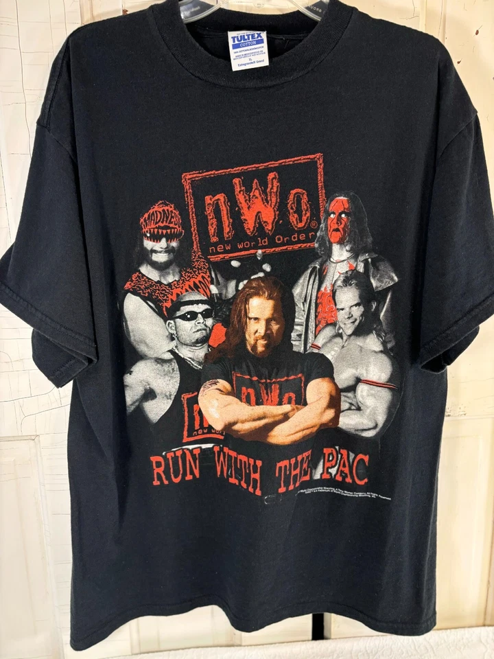 Vtg WCW NWO Wrestling 1998 Men's XL Black T-shirt Tultex Hang Tag Savage Nash - Image 1 of 4