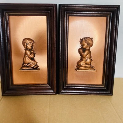 Placas de Pared Copperama 3D Cobre Colgante de Pared MCM De Colección Oración Niña Niño Niños Foto 1 de 4