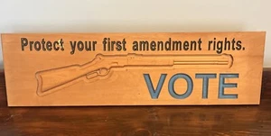 First Amendment Wood Sign “Vote” Blue - Picture 1 of 6