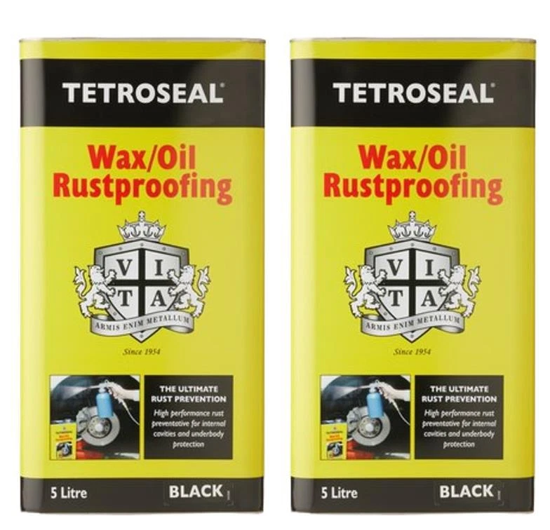 Tetroseal Wax Oil Underseal Shutz Rustproof Black - 5L x2 Easy Application