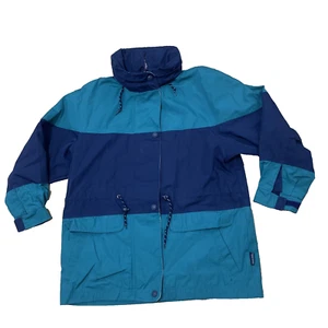 PacificTrail London Fog Jacket Adult L Aqua Blue Green Hooded Chore Parka Large - Picture 1 of 22