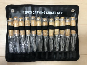 Vintage Japanese Nomi Chisel Set of 12 pcs Woodworking Carpentry Tools Japan - Picture 1 of 12
