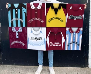 Hearts Retro Shirt Montage Football Flag 5ftx3ft Man Cave Great Gift - Picture 1 of 1