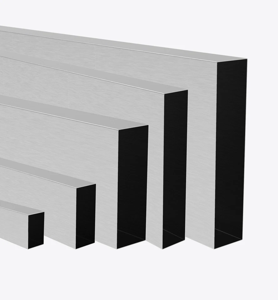 Acier Inox Zaunlatten Nageoires Tube Carré Profil Profilé Creux Polis - Photo 1/2