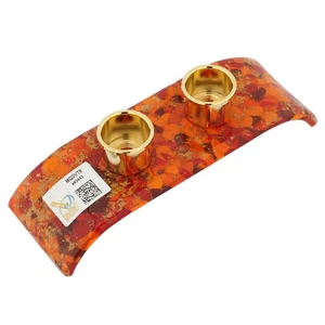 GlassOfVenice Murano Glass Shabbat Candle Holder - Red - Picture 1 of 5