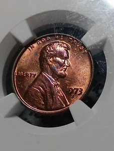 👉1973-S Lincoln Memorial Cent-NGC - Nice Purple Toning - Picture 1 of 3