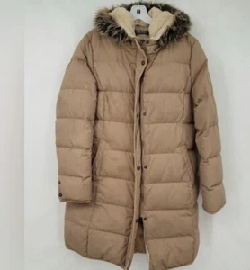 Lauren Ralph Lauren Coat Down Filled Brown Puffer Parka Hooded Size L - Picture 1 of 4
