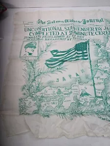 WWII V-J Day Silk Scarf Selma Times Journal USA Sept 2 1945 - Picture 1 of 15