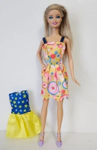REDRESSED BARBIE DOLL with 2 Dresses and Purple Shoes Easter Colours - Picture 1 of 9