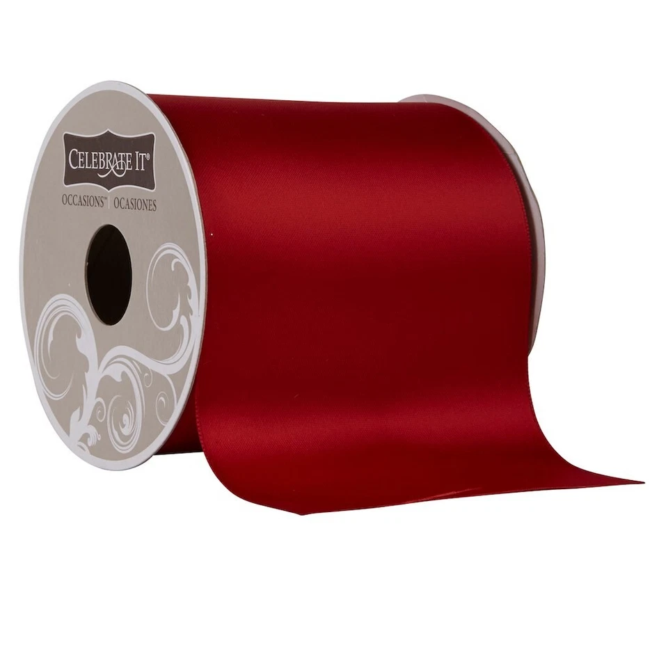 Cinta de satén CELEBRATE IT OCASIONS 4 pulgadas - ROJA Foto 1 de 1