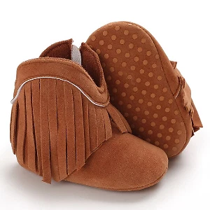 NEW Baby Boy Girl Cowboy Fringe Boots Soft Sole Baby Crib Shoes - Image 1 of 1