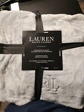 Lauren Ralph Lauren Micromink Plush 90" x 90" Full/Queen Blanket (Quiet Gray )