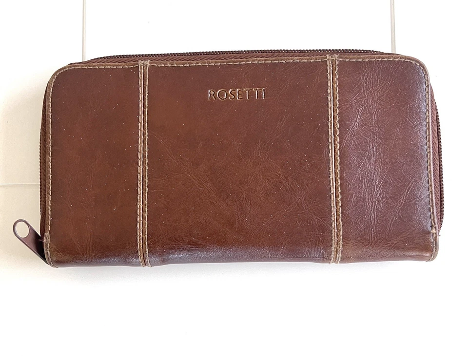 Rosetti Brown Zip Around Wallet Women's Credit Card Coins Clutch Wallet Brown - Image 1 of 4
