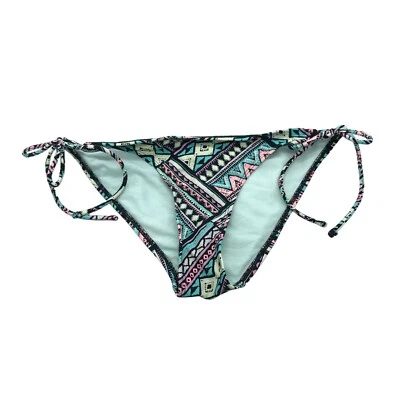 Bikini de natación OP pantalones de natación estampado geométrico corbata laterales azul rosa talla S Foto 1 de 3