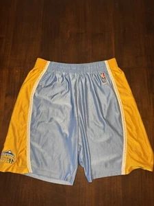 Vintage Y2K Nike Swingman Denver Nuggets NBA Shimmer Shorts Blue Size M - Picture 1 of 9