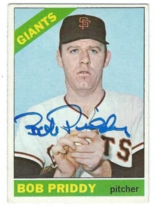 Autographed 1966 TOPPS Baseball #572 BOB PRIDDY San Francisco Giants card - Picture 1 of 1