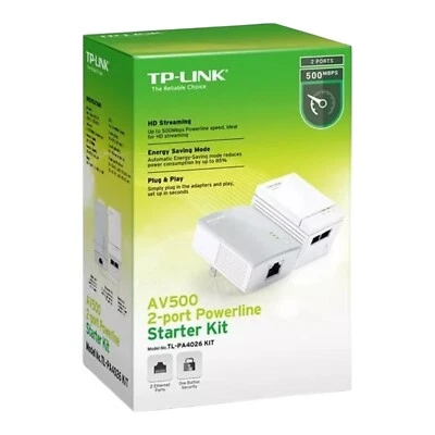TP-Link TL-PA4026 KIT AV500 2-Port Powerline Starter Kit - New in Sealed Box - Image 1 of 3