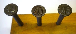Railroad Tie/Utility Pole Date Nails # 43, 47, 48 - Lot of three (3) DN43 - Picture 1 of 3