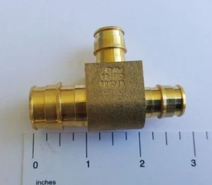 25 Pcs. XFITTING 3/4" x 1/2" x 1/2" Pex A Tee, Expansion Tee, Lead Free Brass - Picture 1 of 5