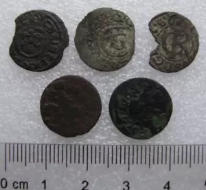 Lot of 5 Different Solidus Schilling Copper Billon Coins D2 - Picture 1 of 7