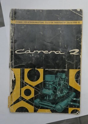Porsche 356B/2000 GS Carrera 2 Manual Supplement manual de instrucciones - abril de 1962 Foto 1 de 4