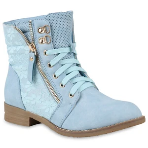 893265 Damen Stiefeletten Boots Schnürstiefel Spitze Used Look Schuhe New Look - Bild 1 von 47